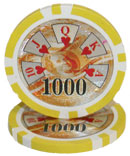 Ben Franklin Holo Inlay 14-gram Poker Chips (25-pack) - Clay Composite