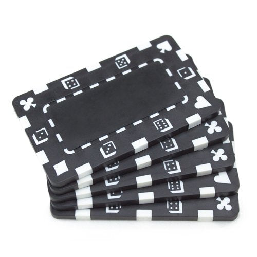 Rectangular European-Style Poker Plaques - 5 Pack, Black