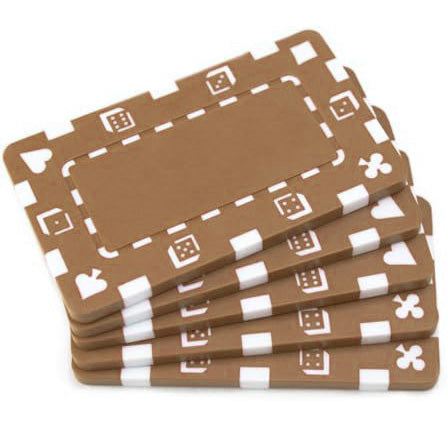 Rectangular European-Style Poker Plaques - 5 Pack, Brown