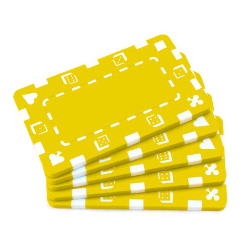 Rectangular European-Style Poker Plaques - 5 Pack, Yellow