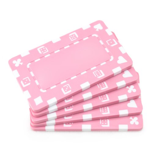 Rectangular European-Style Poker Plaques - 5 Pack, Pink