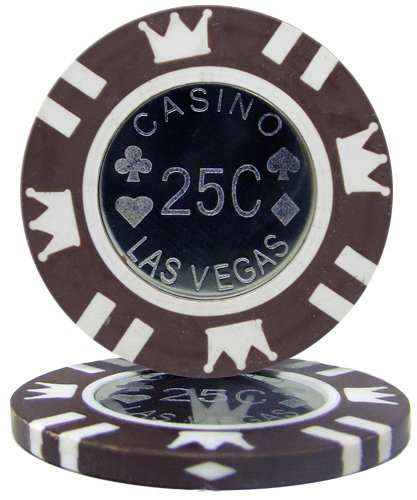 Coin Inlay 15-gram Poker Chips (25-pack) - Heavyweight Metal Inlay