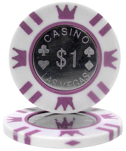 Coin Inlay 15-gram Poker Chips (25-pack) - Heavyweight Metal Inlay