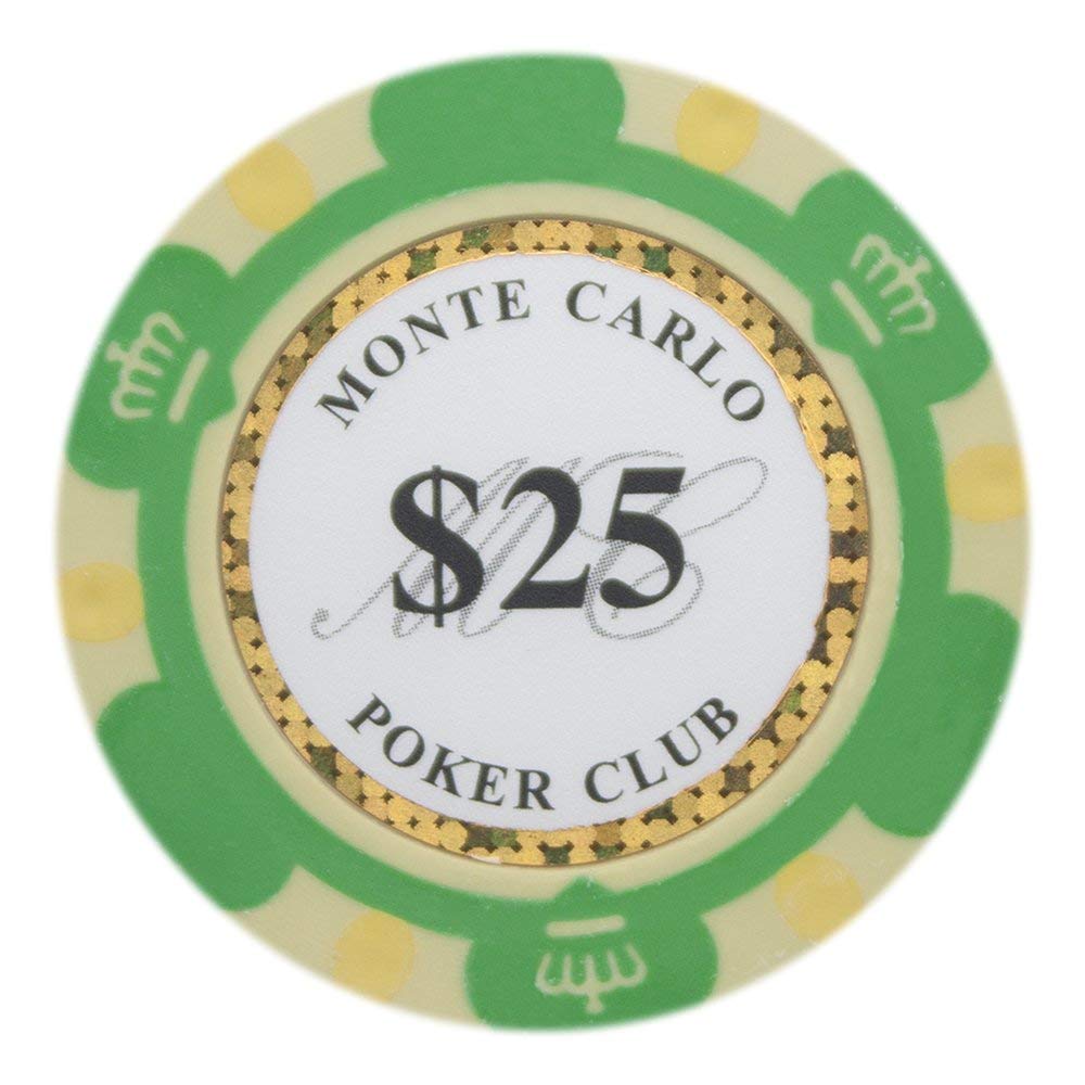 Monte Carlo 14-gram Poker Chips (25-pack) - Holo Inlay