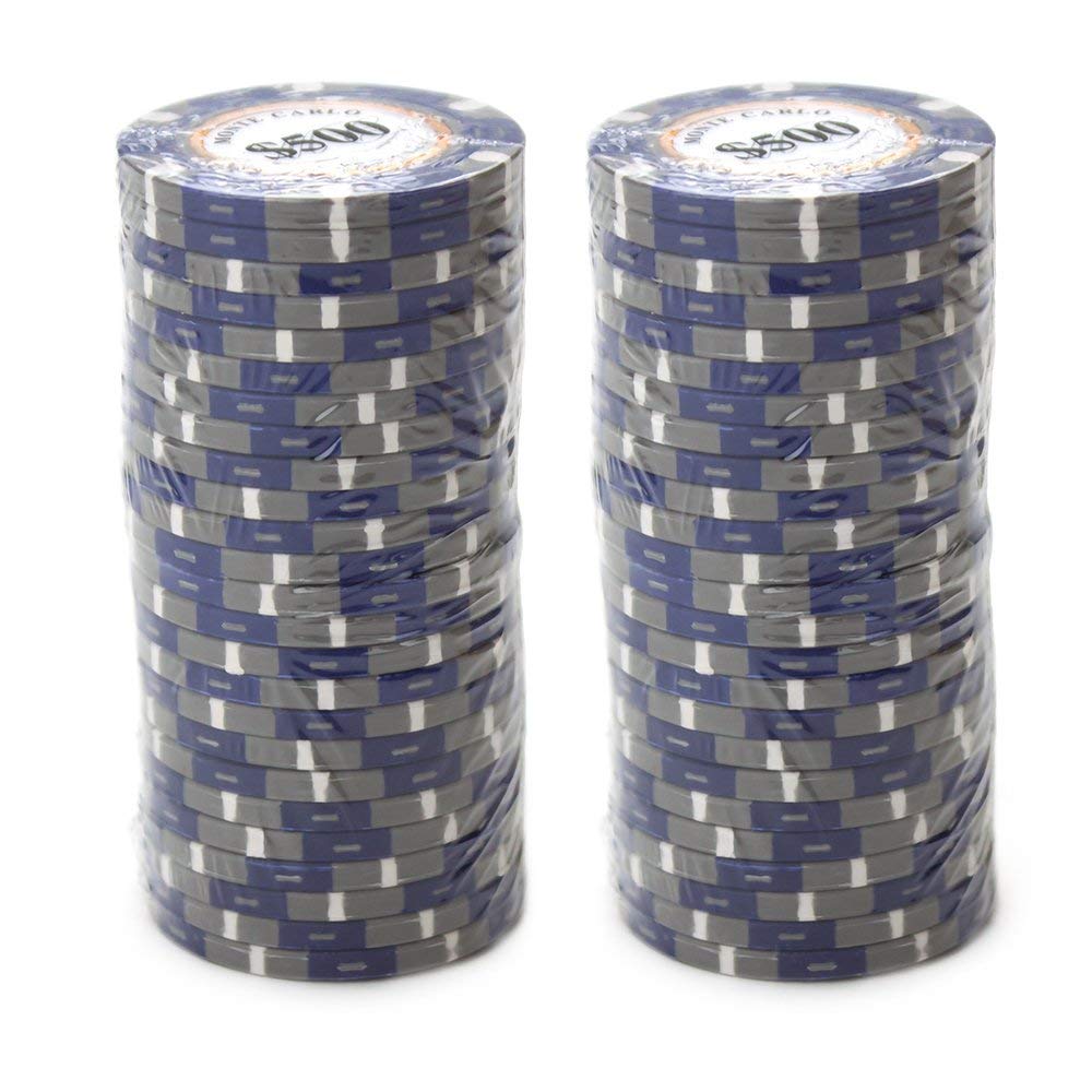 Monte Carlo Holo Inlay 14-gram Poker Chips (25-pack) - Clay Composite