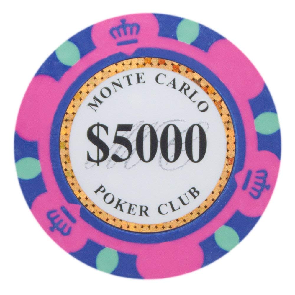 Monte Carlo Holo Inlay 14-gram Poker Chips (25-pack) - Clay Composite