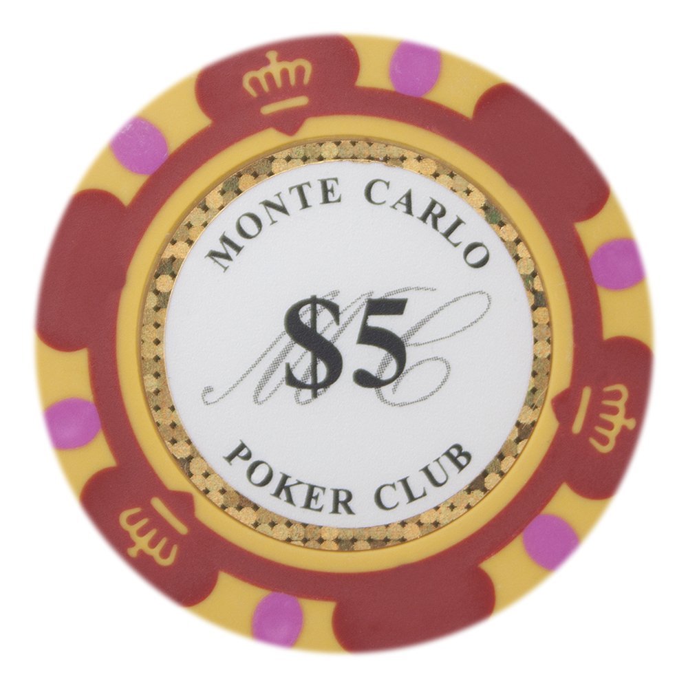 Monte Carlo Holo Inlay 14-gram Poker Chips (25-pack) - Clay Composite