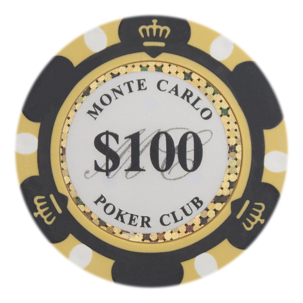 Monte Carlo Holo Inlay 14-gram Poker Chips (25-pack) - Clay Composite