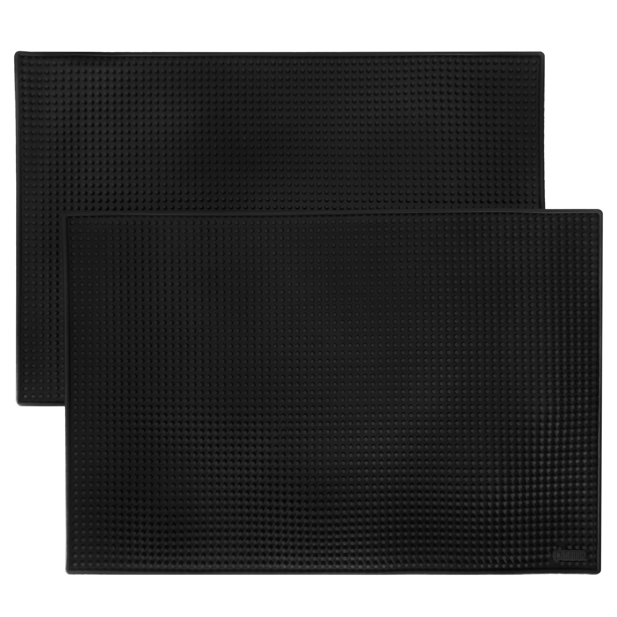 Black 18x12 Rubber Drink Mat, 2-pack