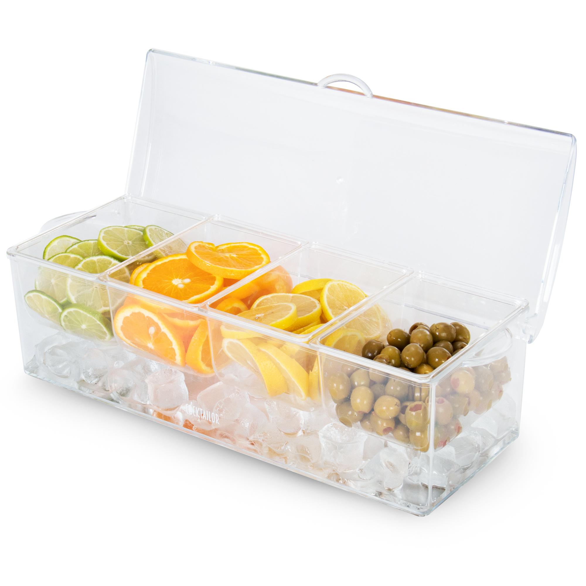 Clear Garnish Station, 4 Compartment