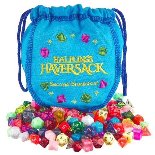 Wiz Dice Halfling's Haversack: Second Breakfast - Mini Dice, 20 Polyhedral Dice Sets (140 Pieces)