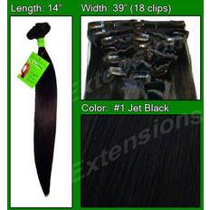 Pro Extensions 14-inch Clip-in Hair Extensions, #1 Jet Black