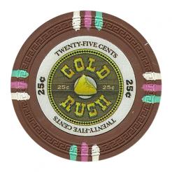 Gold Rush 13.5-gram Poker Chips (25-pack) - Clay Composite