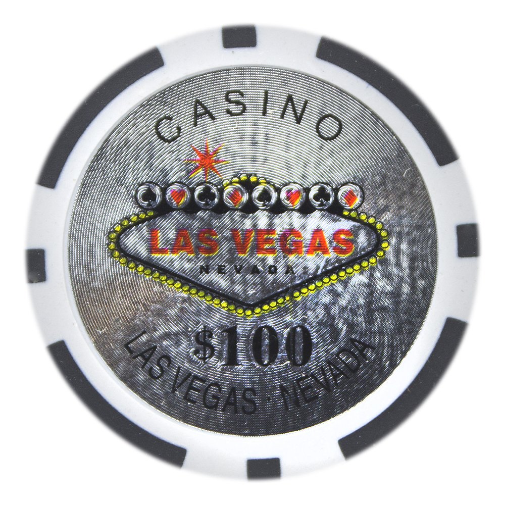 Las Vegas Holo Inlay 14-gram Poker Chips (25-pack) - Clay Composite