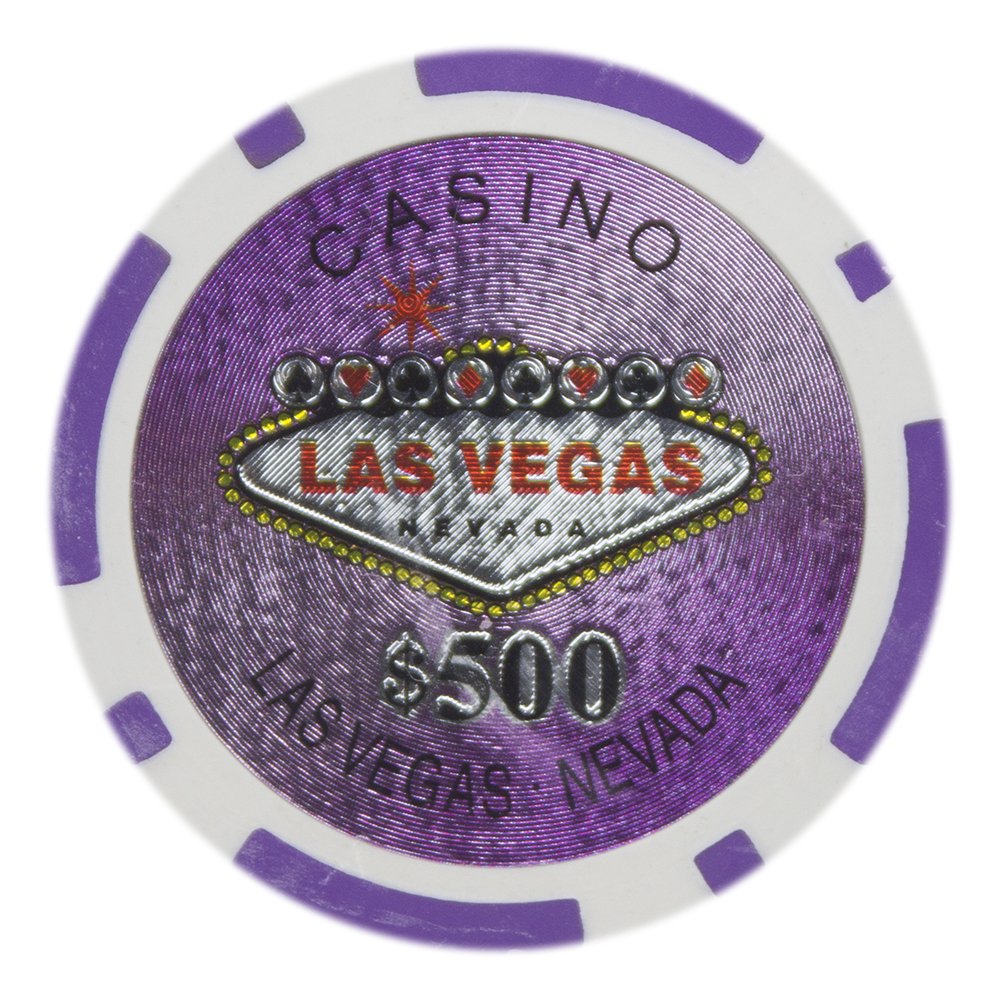 Las Vegas Holo Inlay 14-gram Poker Chips (25-pack) - Clay Composite