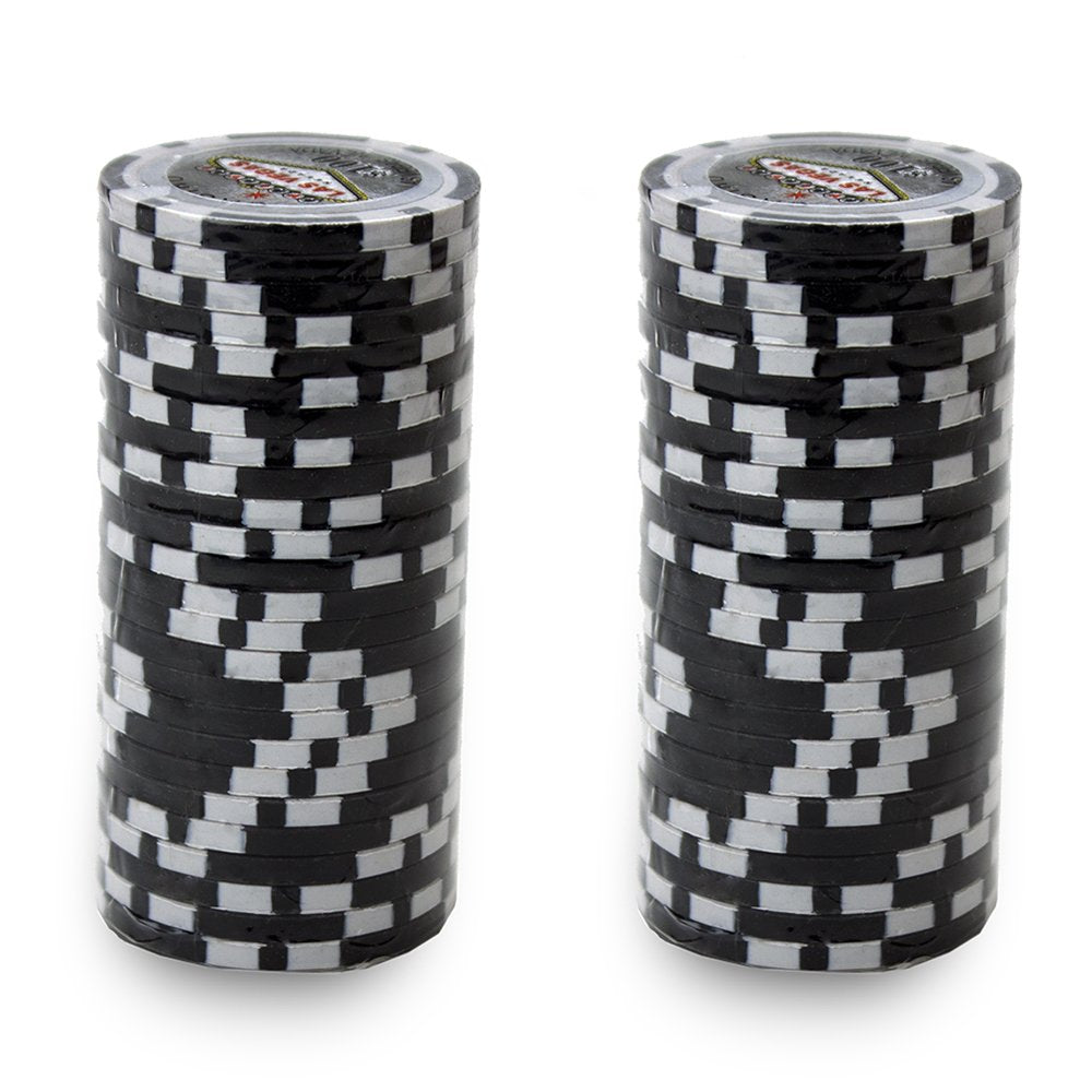 Las Vegas Holo Inlay 14-gram Poker Chips (25-pack) - Clay Composite