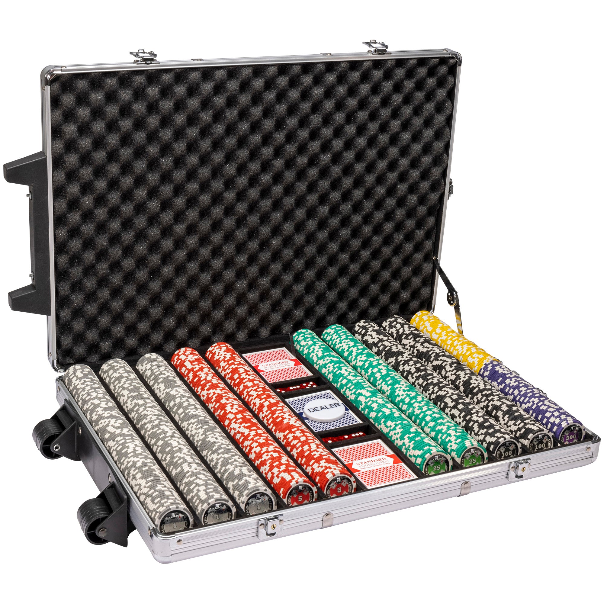 Ace Casino 14-gram Poker Chip Set in Rolling Aluminum Case (1000 Count)