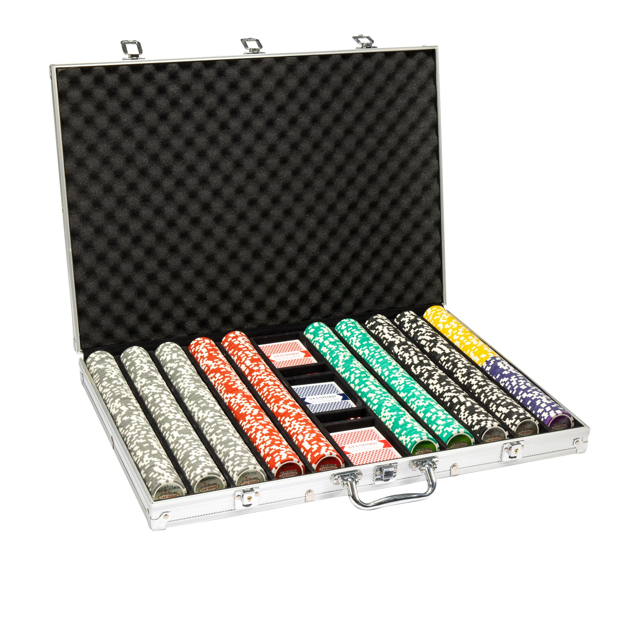 1000 Ct Las Vegas 14 Gram Poker Chip Set w/ Aluminum Case