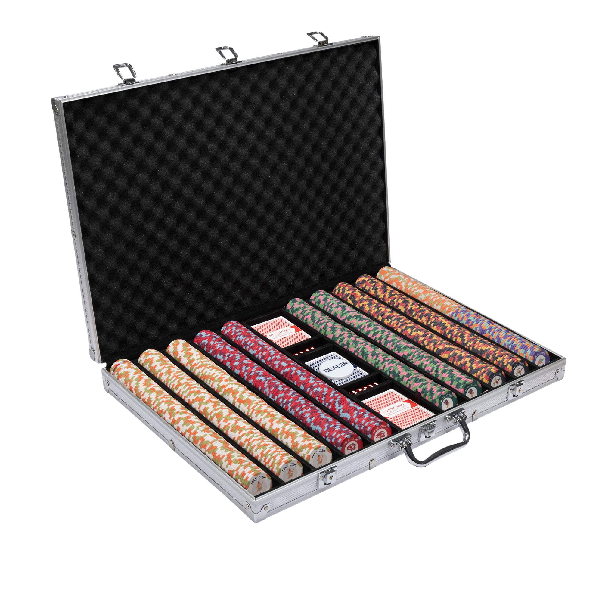 1000 Ct Standard Breakout Nile Club Chip Set - Aluminum Case