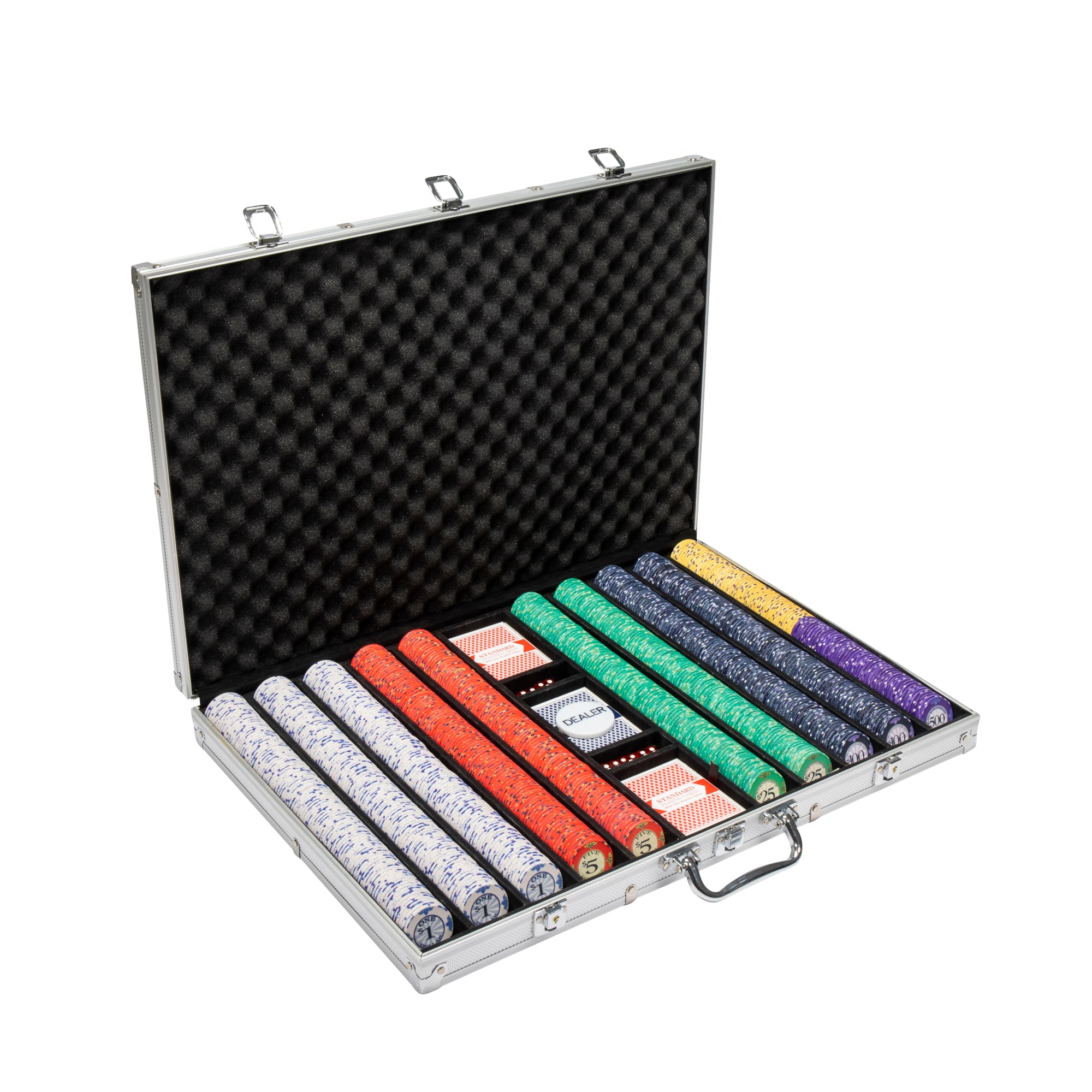 1000 Ct Standard Breakout Scroll Chip Set - Aluminum Case