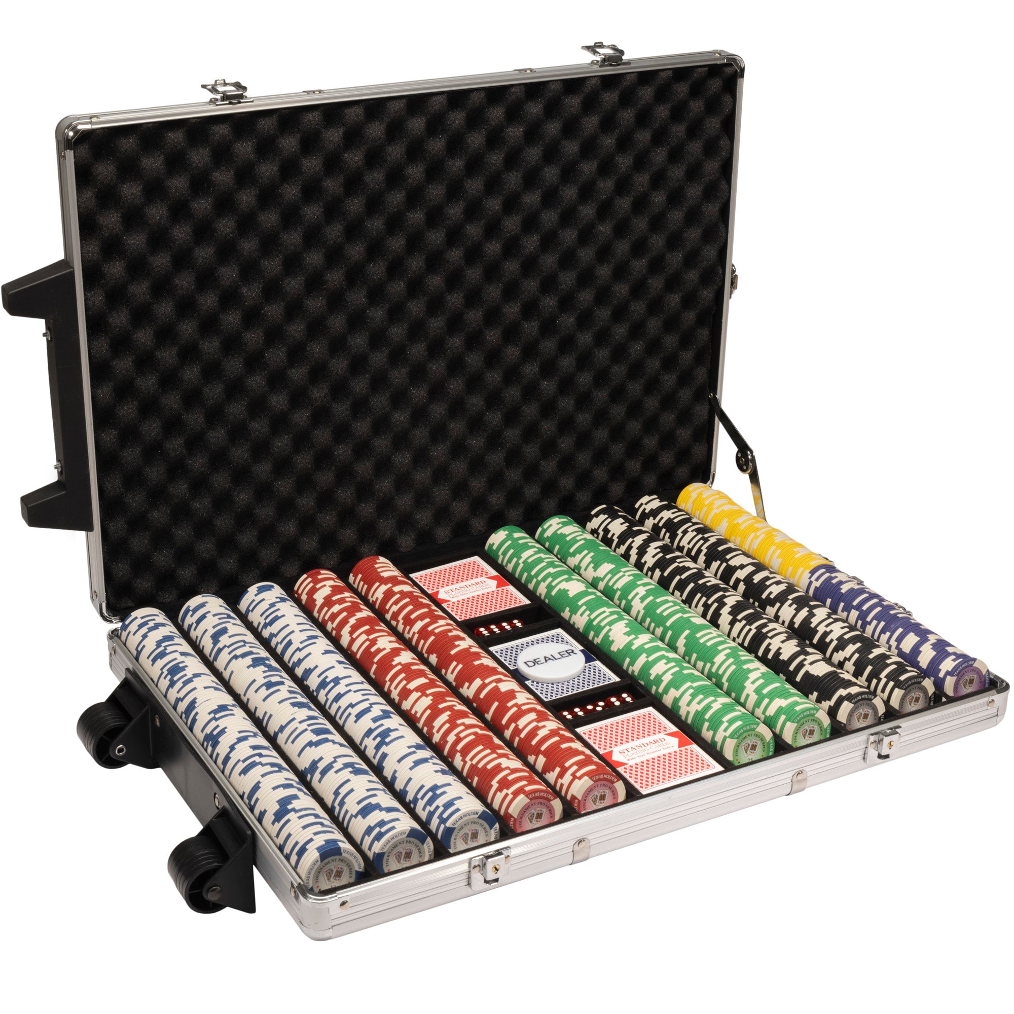 1000ct Rolling Aluminum Case Tournament Pro Poker Chip Set