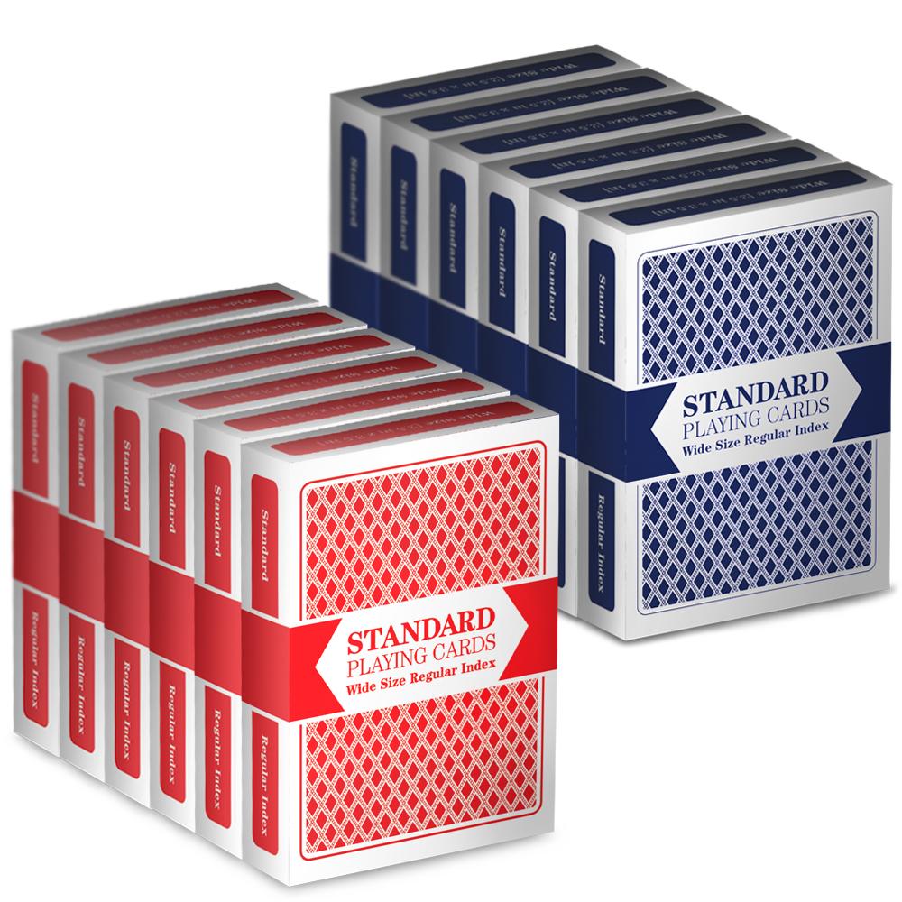 Brybelly Standard Playing Cards (12-pack) - Red/Blue, Poker Size, Standard Index