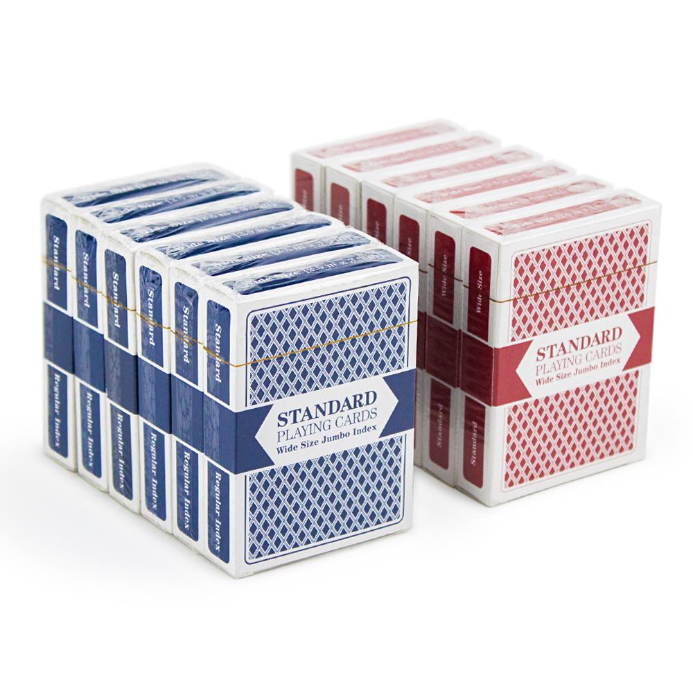 Brybelly Standard Playing Cards (12-pack) - Red/Blue, Poker Size, Jumbo Index
