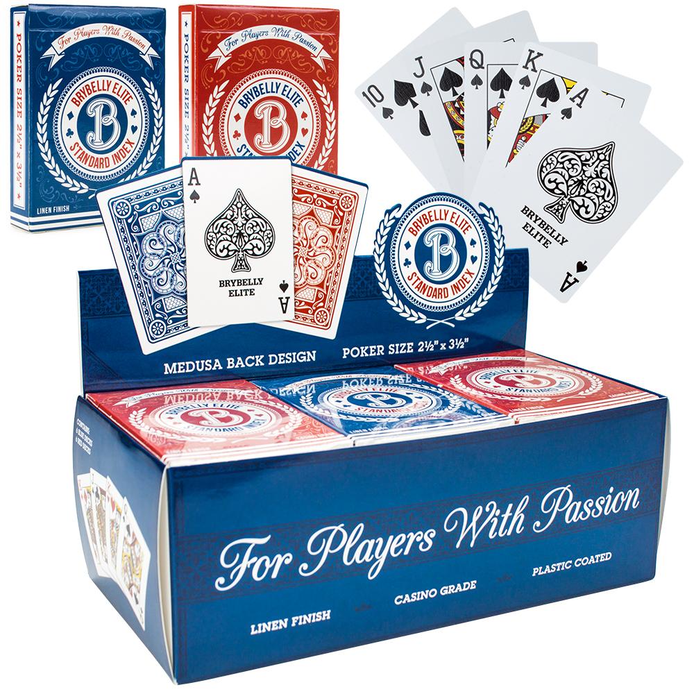 Brybelly Elite Playing Cards (12 Decks Red/Blue)