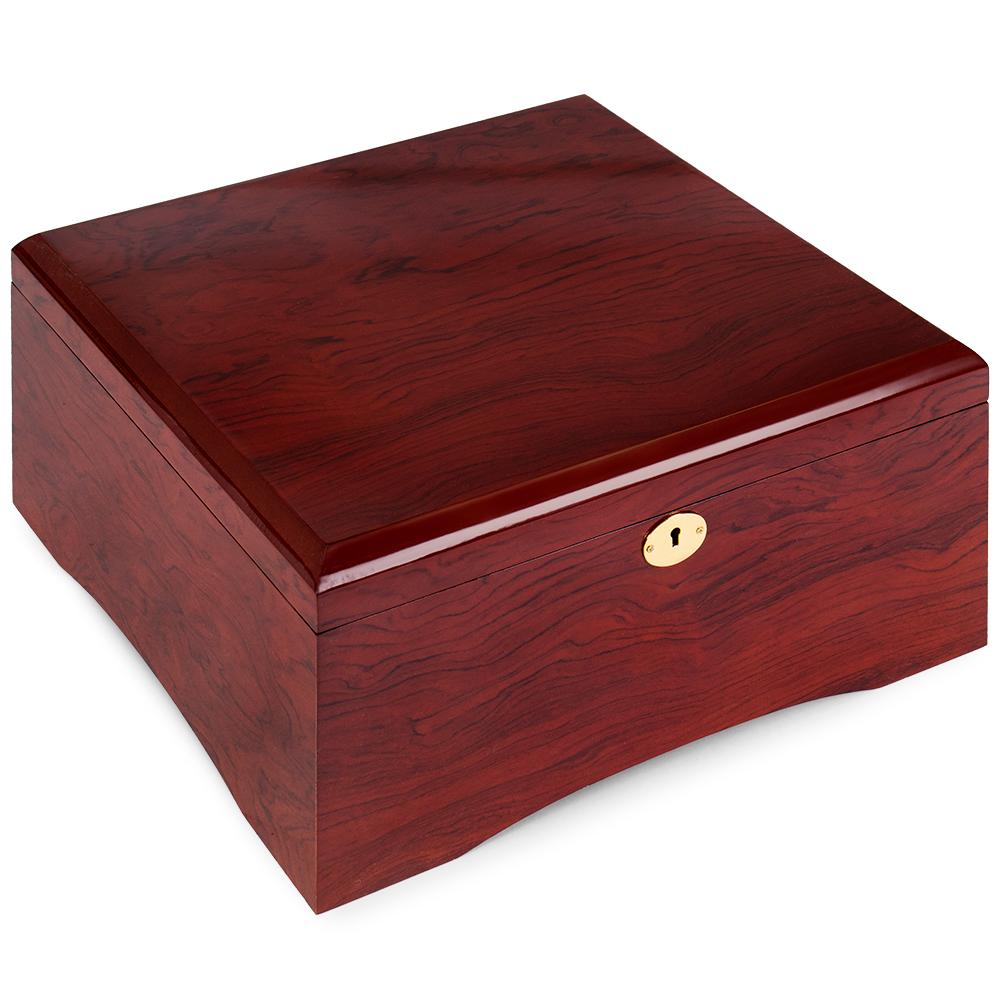 750 Ct Glossy Wooden Mahogany Case