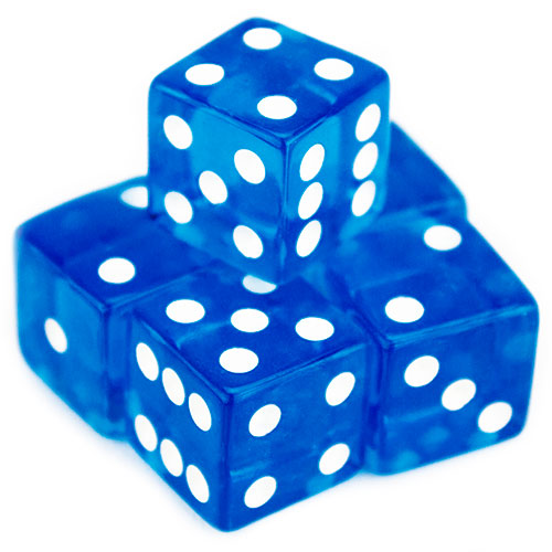 5 Blue Dice - 16 mm