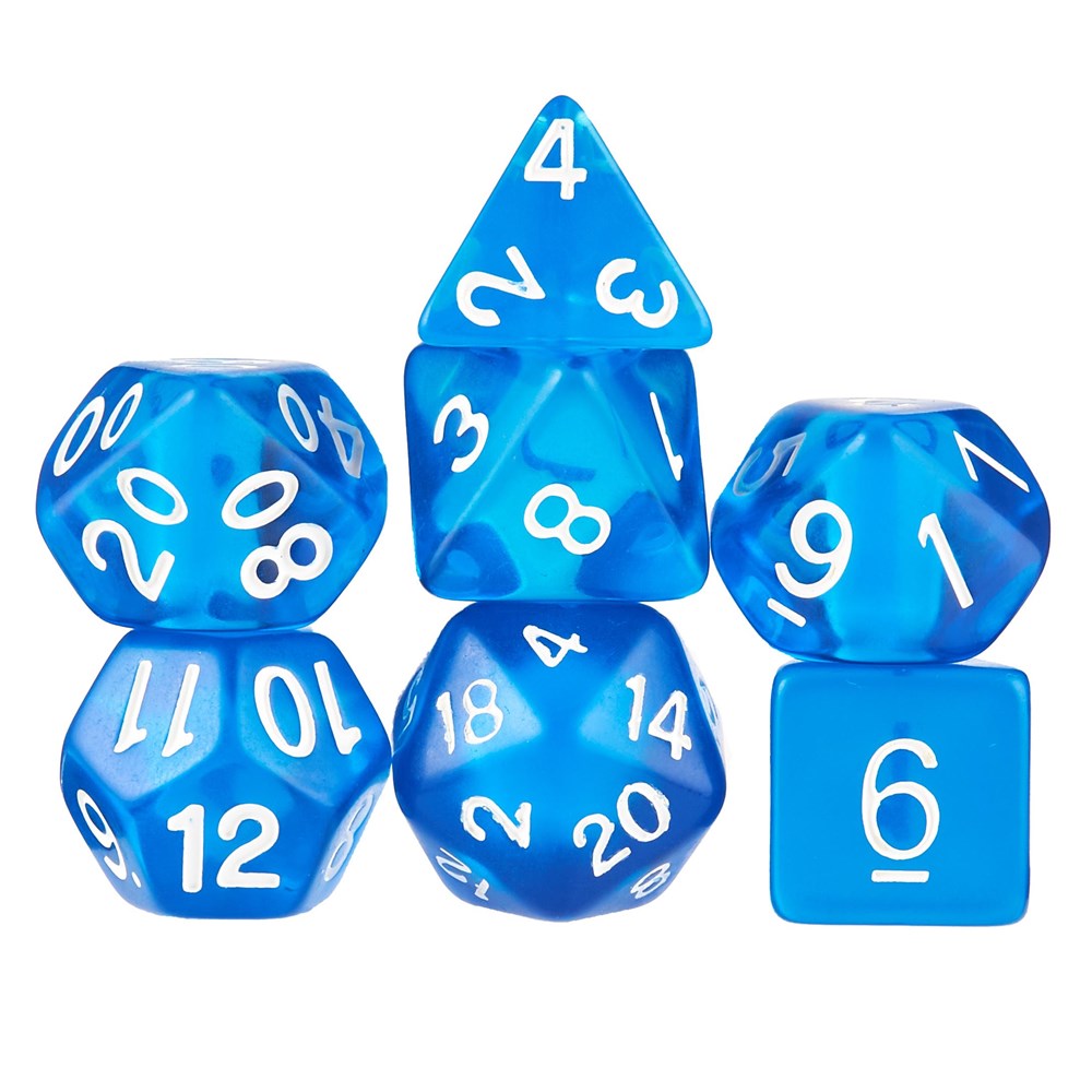Wiz Dice Series I: Polyhedral Dice Set, Translucent Blue