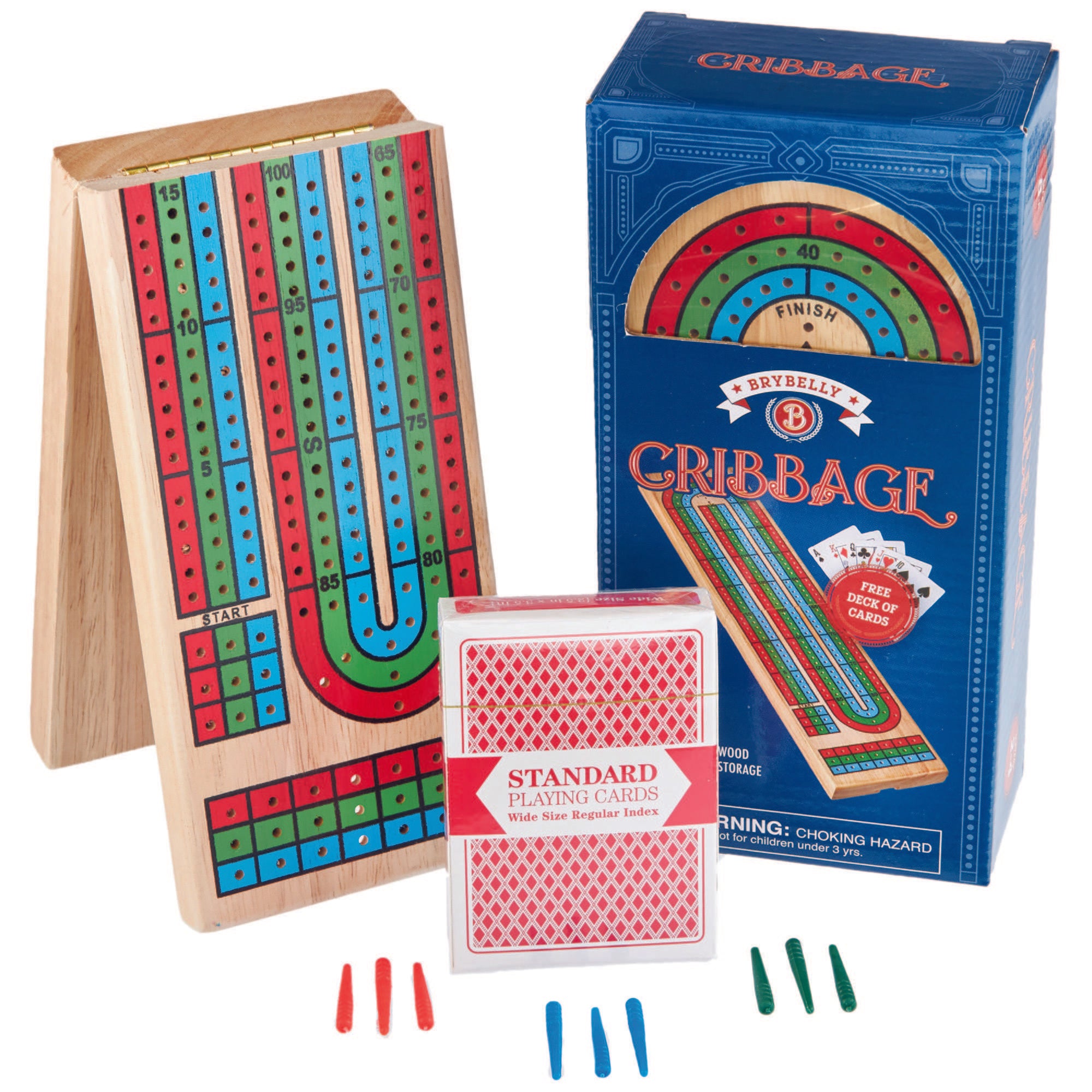 Wooden 3 Track Cribbage Board