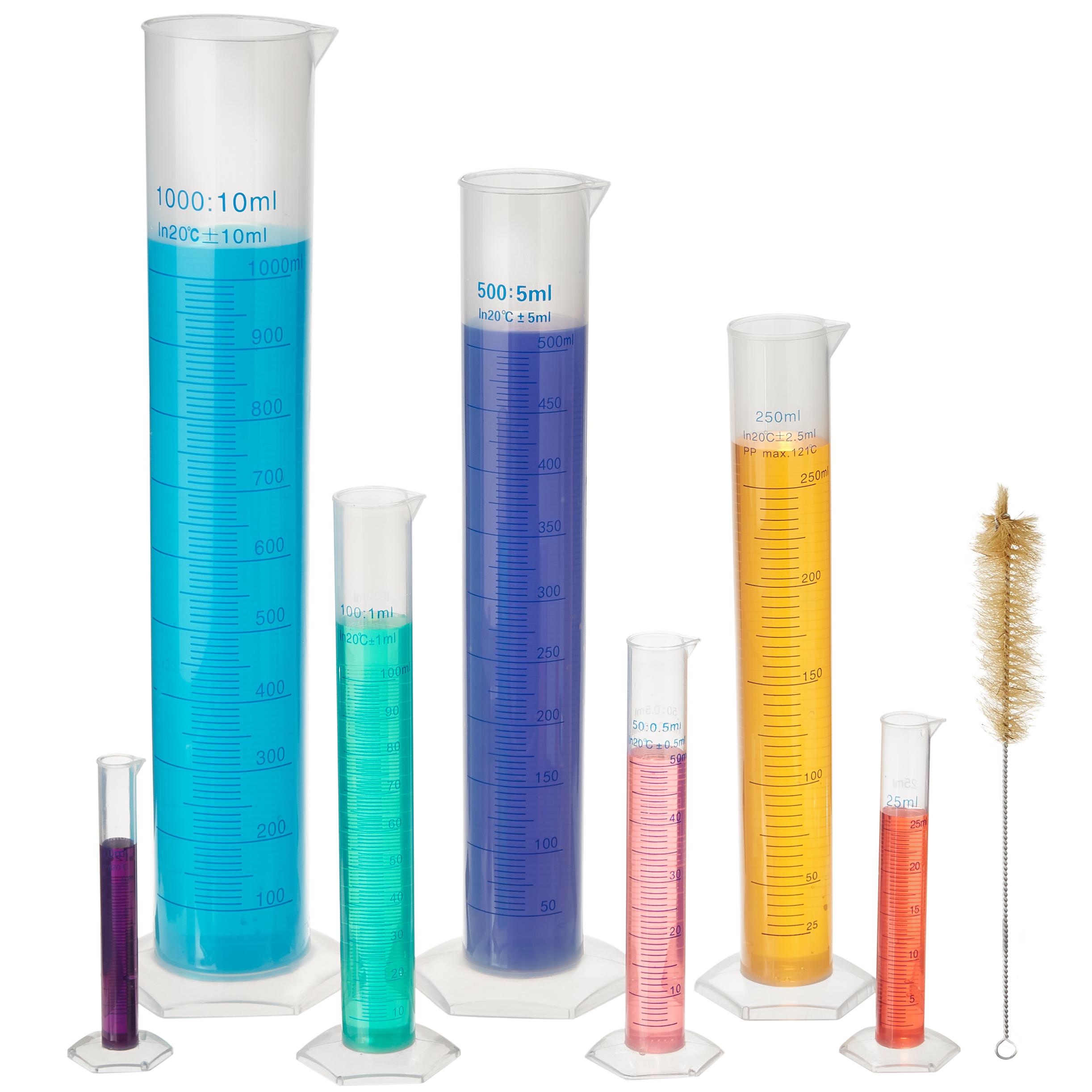 7-pack PP Graduated Cylinders, 10-1000mL