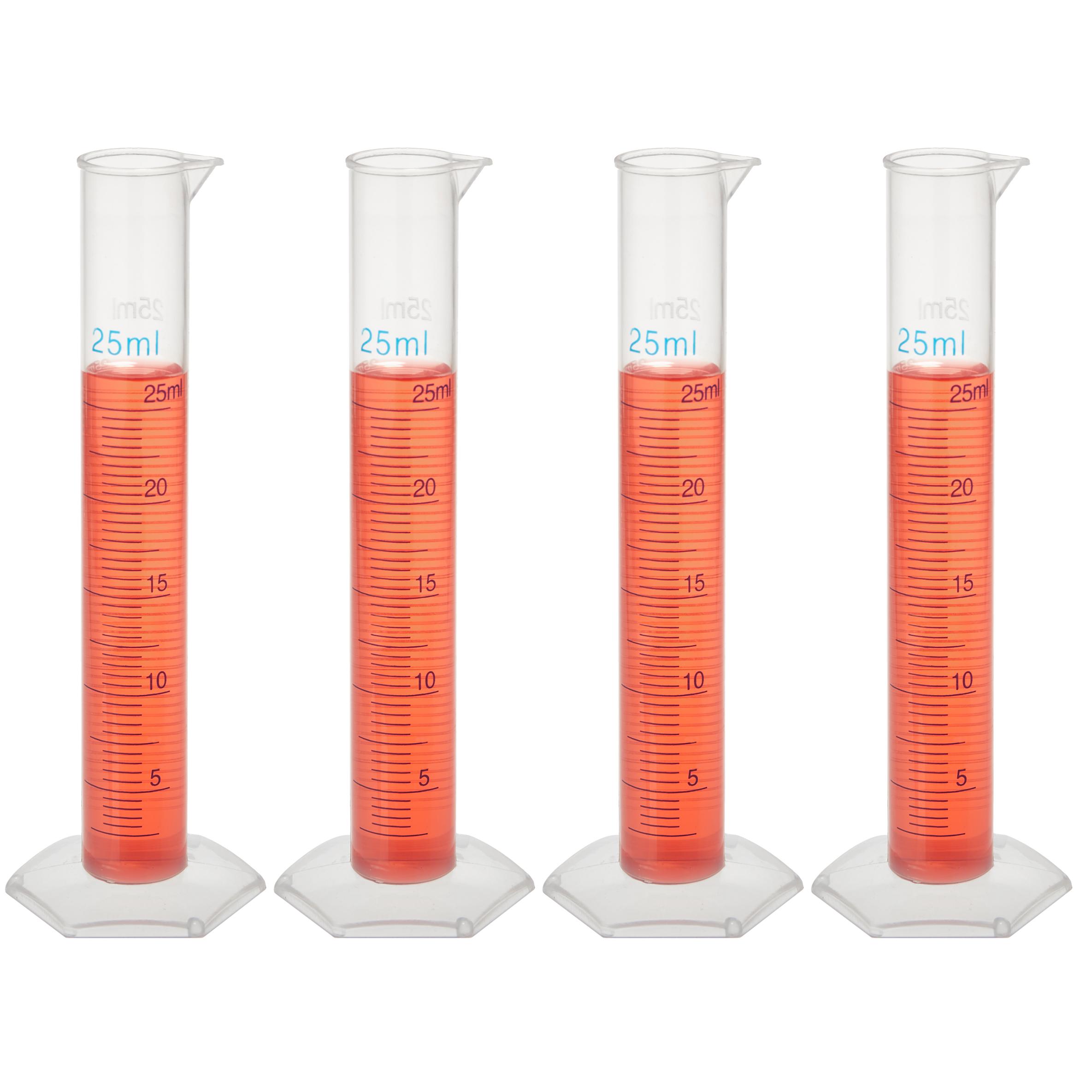 4-pack PP Graduated Cylinders 25mL