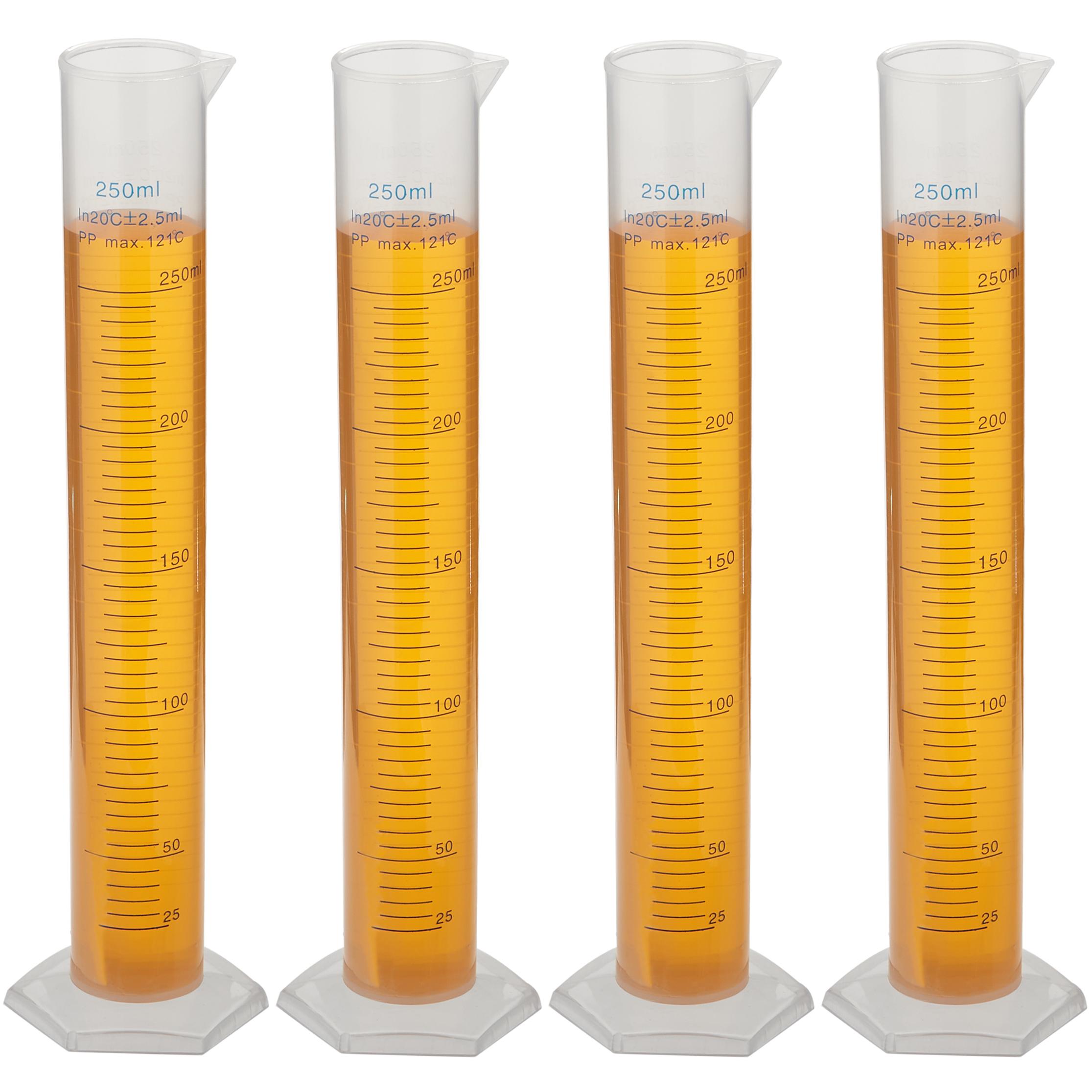 4-pack PP Graduated Cylinders 250mL