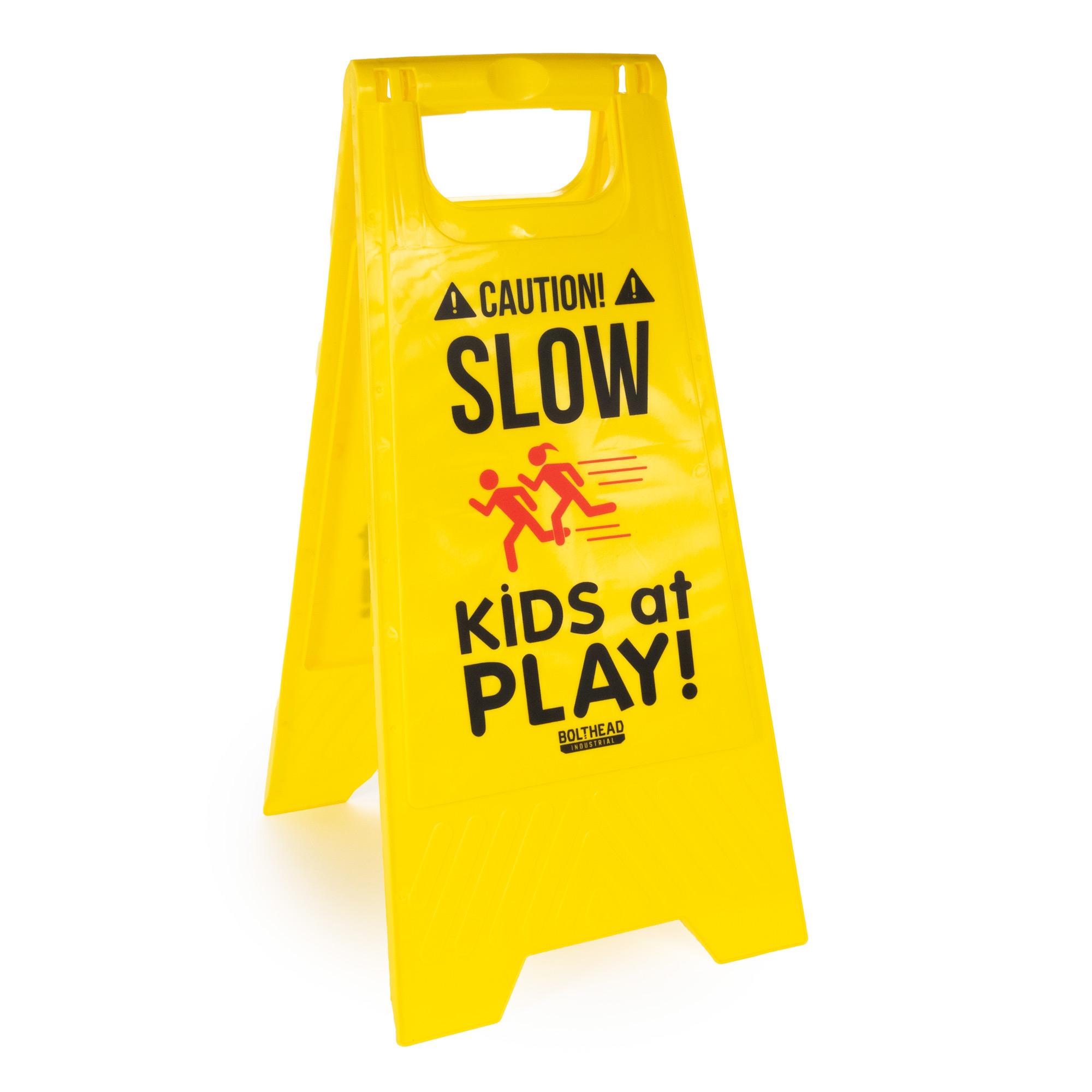 Slow Children Playing High-Visibility Floor Stand