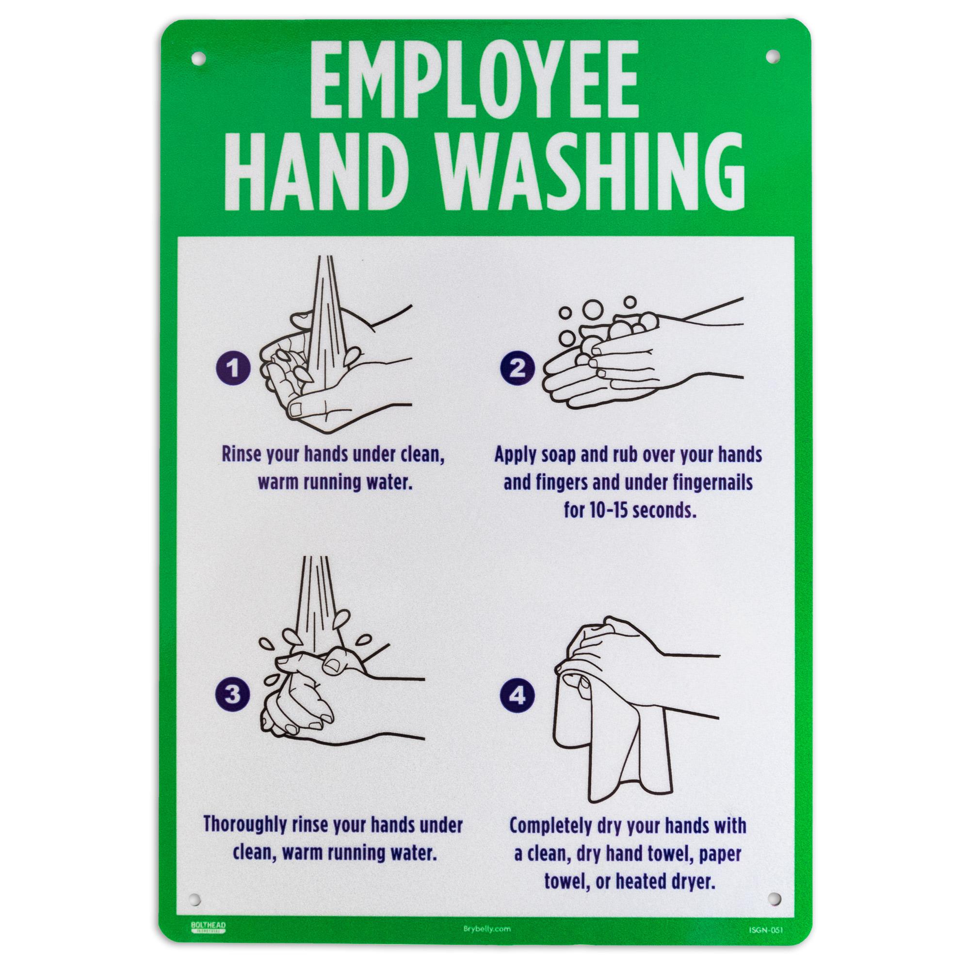 Employee Hand Washing Aluminum Sign