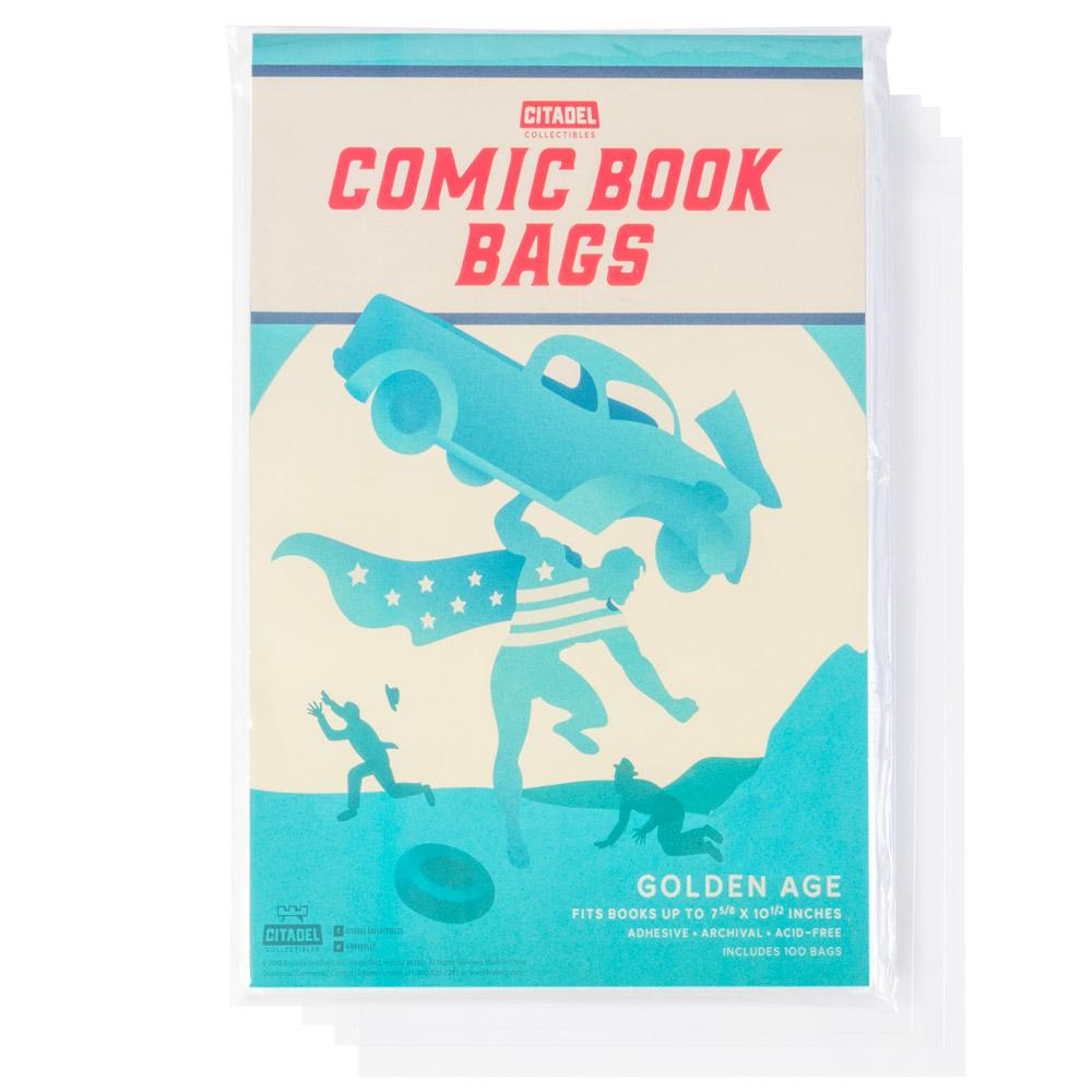 Golden Age Comic Book Bags, 100-pack