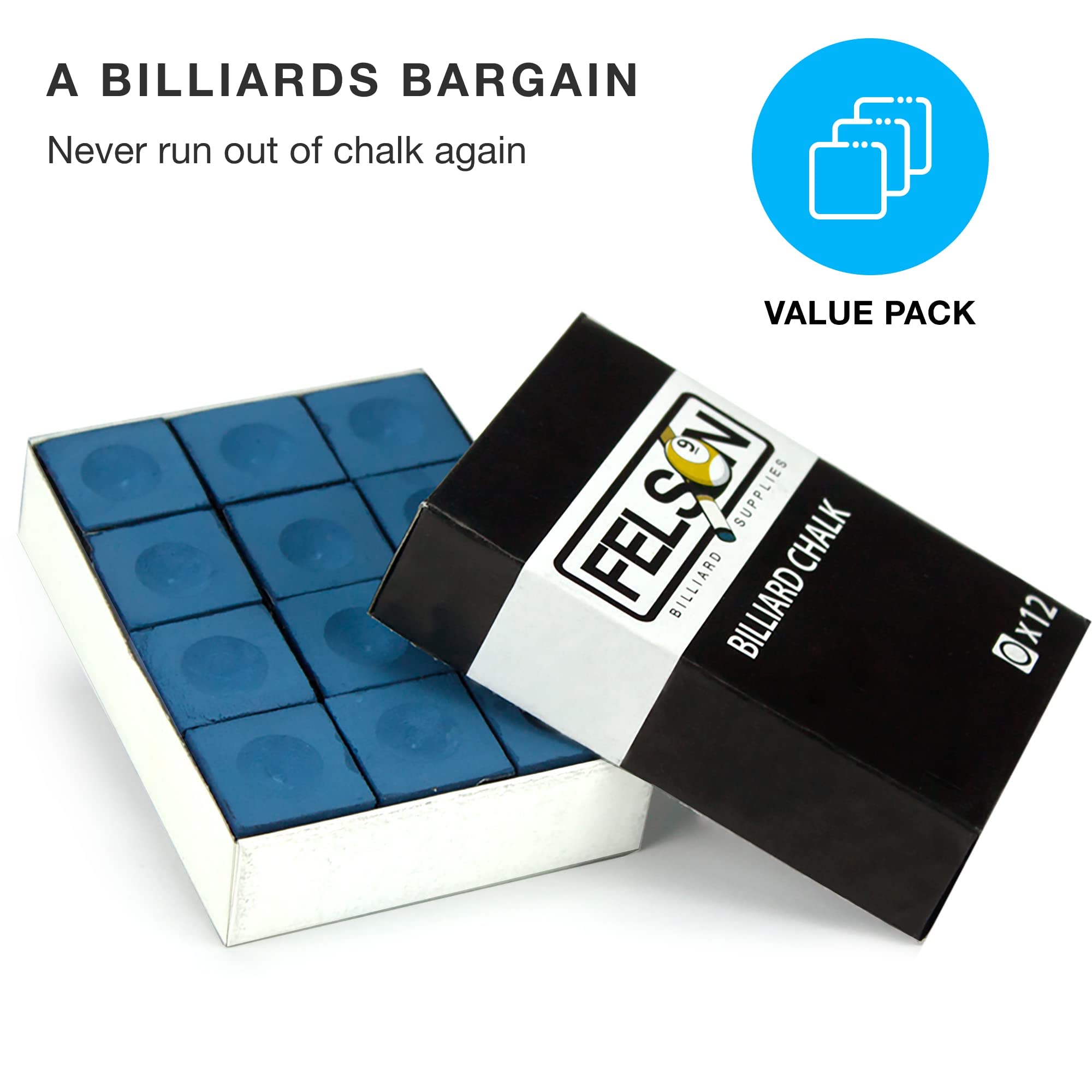 Billard Pool Cue Chalks (12-packs)