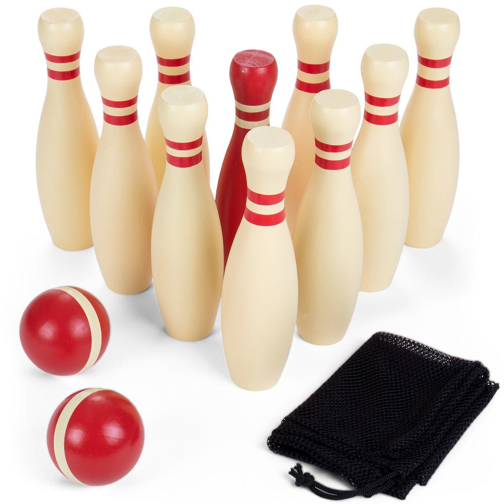 Wooden Lawn Bowling Set