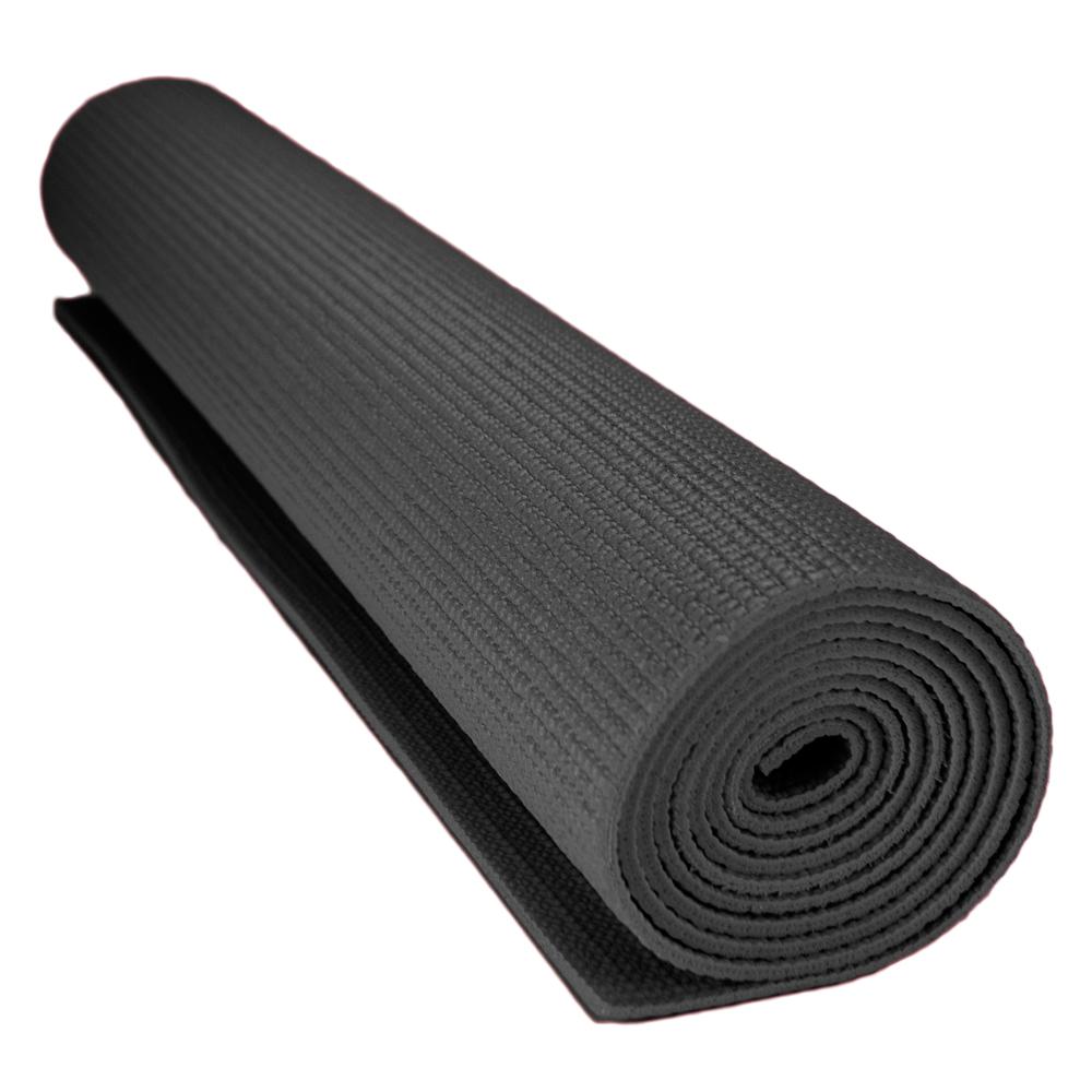 Yoga Mat with No-Slip Texture, 1/8-inch (3mm) Black