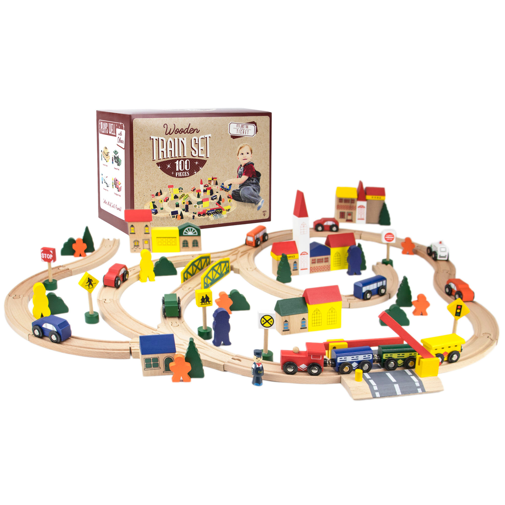 Conductor Carl Wooden Train Set 100 Pieces