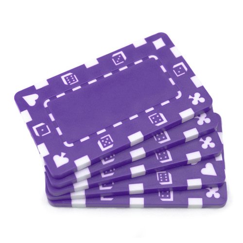 Rectangular European-Style Poker Plaques - 5 Pack, Purple