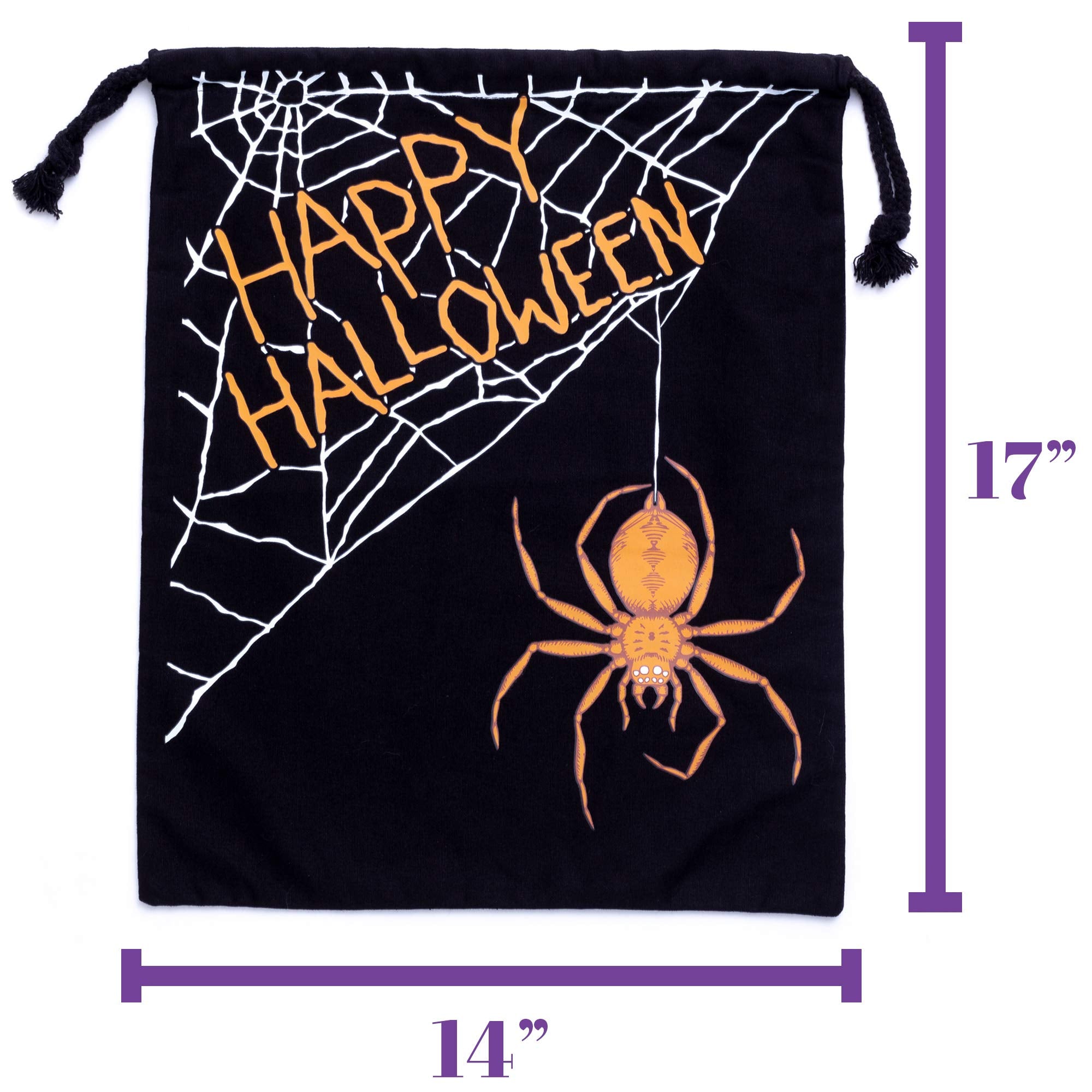 Spider Web Canvas Trick or Treat Bag