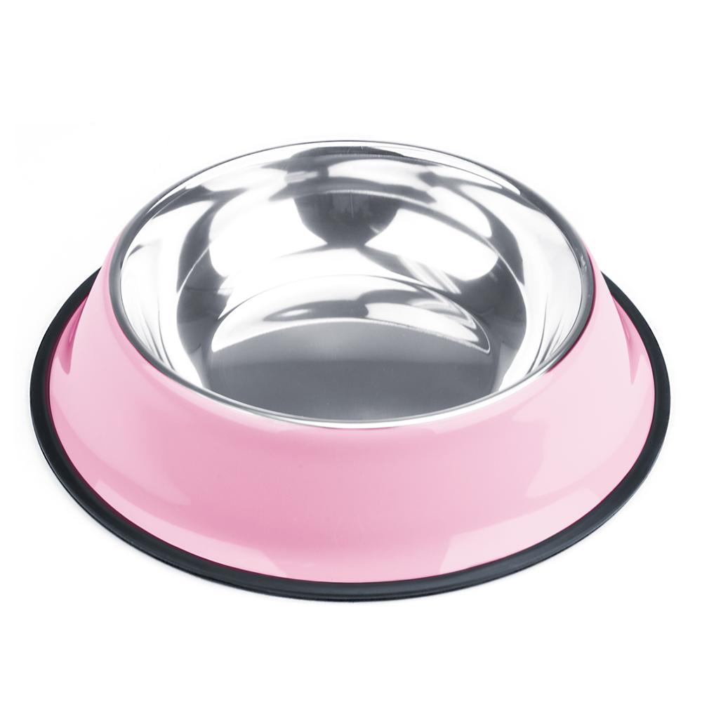 40oz. Pink Stainless Steel Dog Bowl