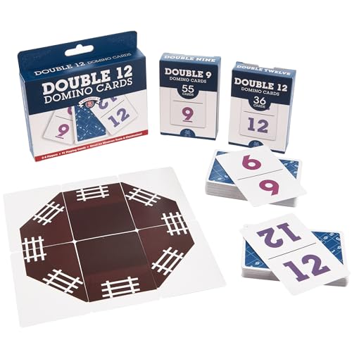 Dominos Playing Cards with Numerals - Double 12 Dominoes Travel Set