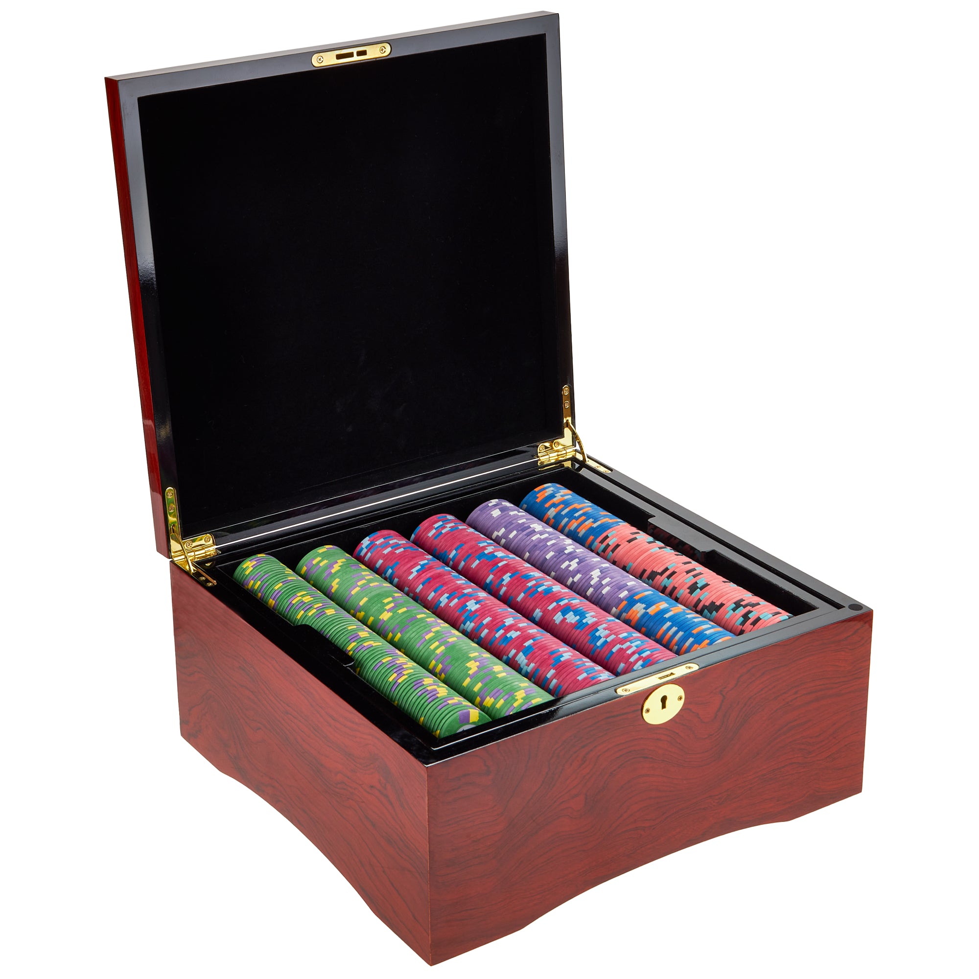 Phoenix 10-gram Real Clay Poker Chip Set in Mahogany Wood Case (750 Count)