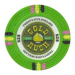 Gold Rush 13.5-gram Poker Chips (25-pack) - Clay Composite