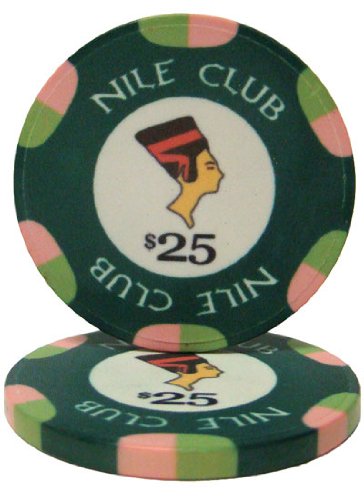 Nile Club 10-gram Ceramic Poker Chips (25-pack) - All Over Print