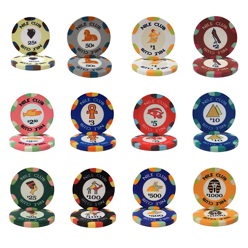 Nile Club 10-gram Ceramic Poker Chips (25-pack) - All Over Print